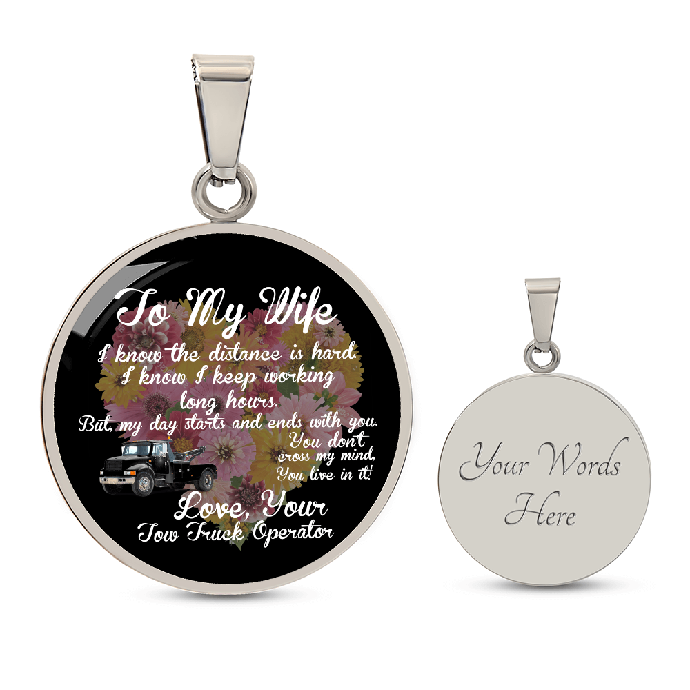 To My Tow Wife Luxury Circle Necklace