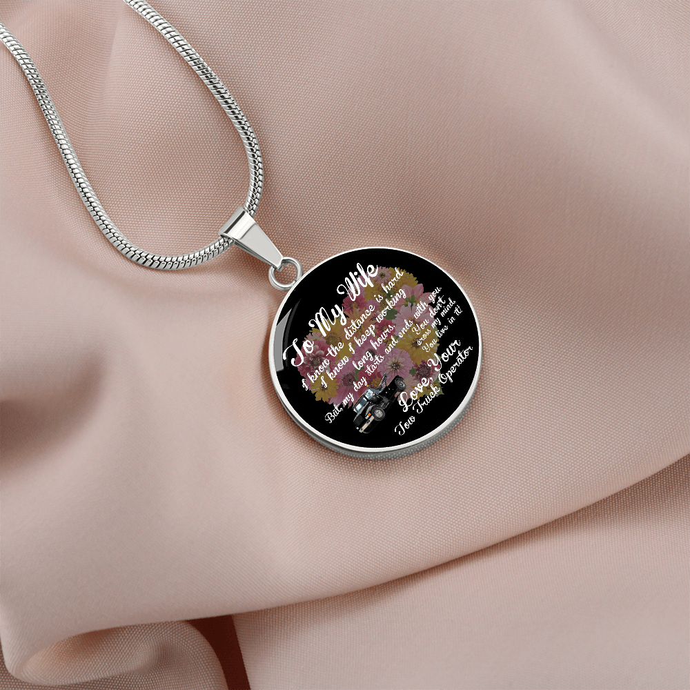 To My Tow Wife Luxury Circle Necklace