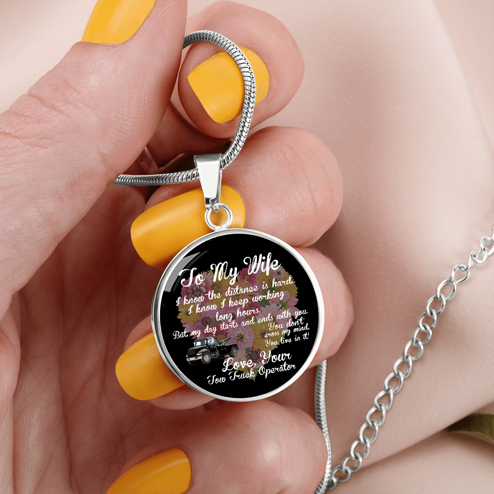 To My Tow Wife Luxury Circle Necklace
