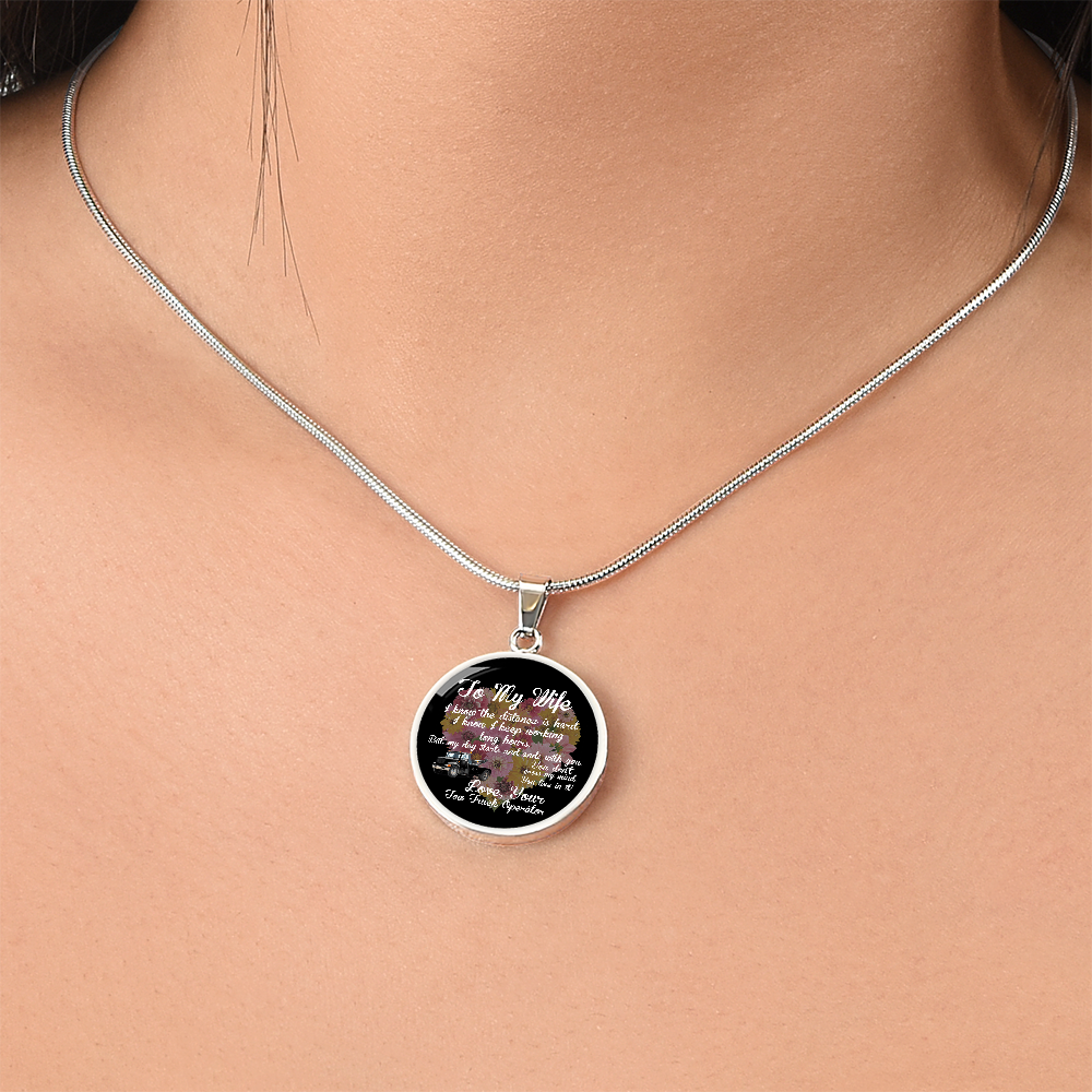 To My Tow Wife Luxury Circle Necklace