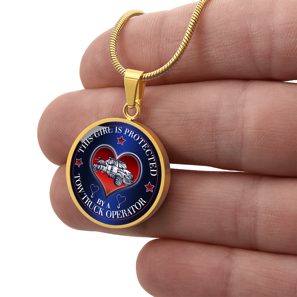 This Girl Is Protected By A Tow Truck Operator Luxury Circle Necklace