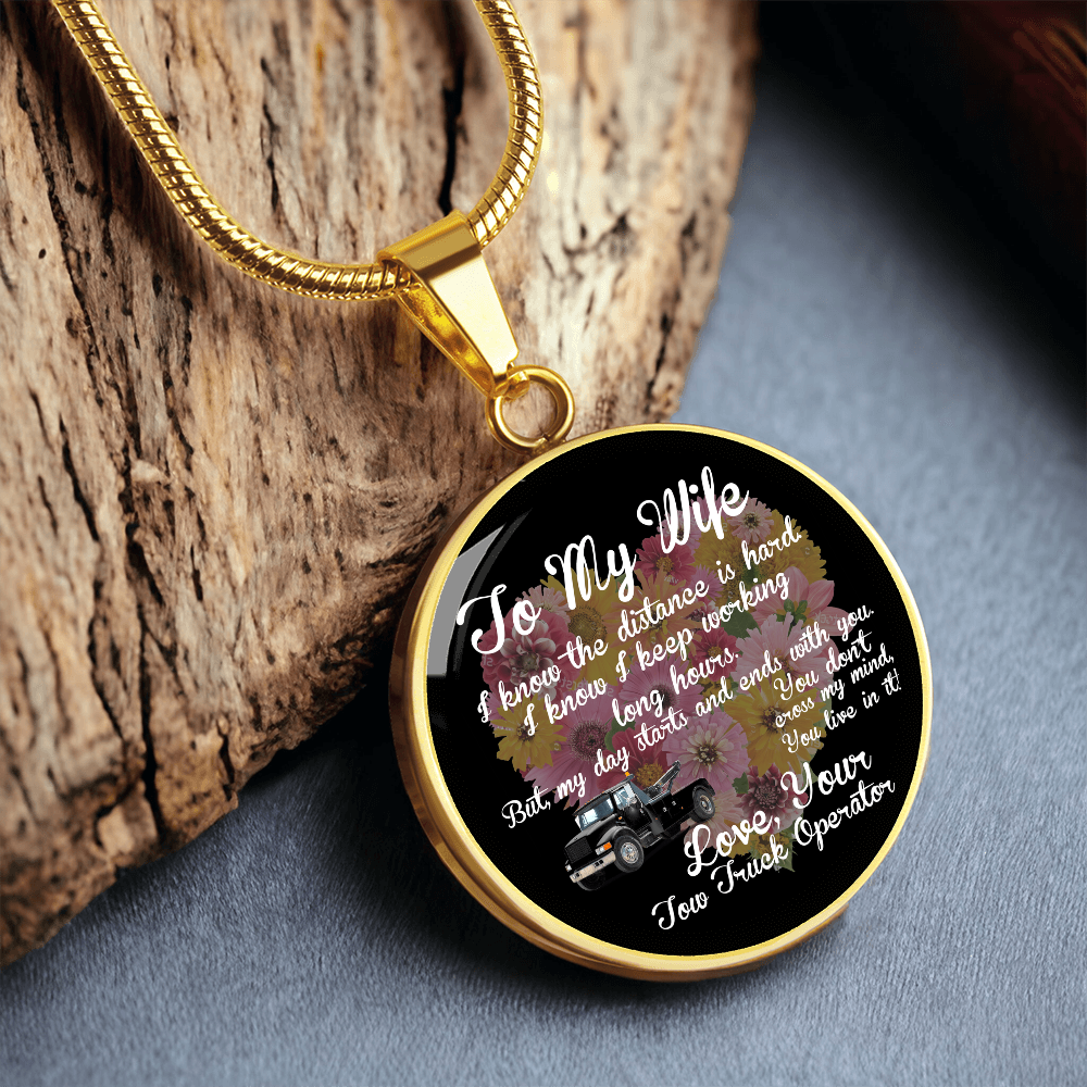To My Tow Wife Luxury Circle Necklace