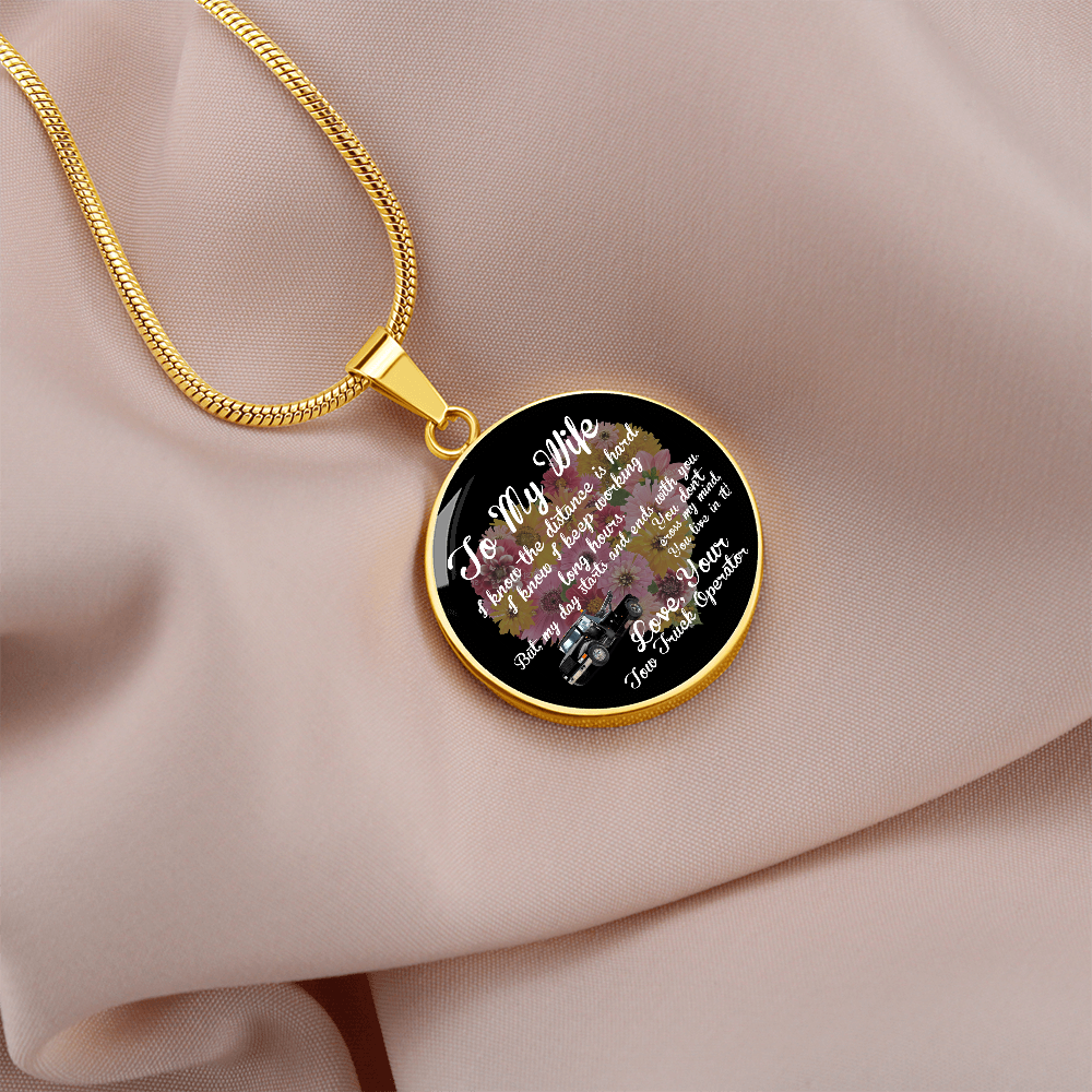 To My Tow Wife Luxury Circle Necklace