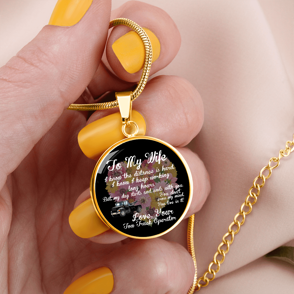 To My Tow Wife Luxury Circle Necklace