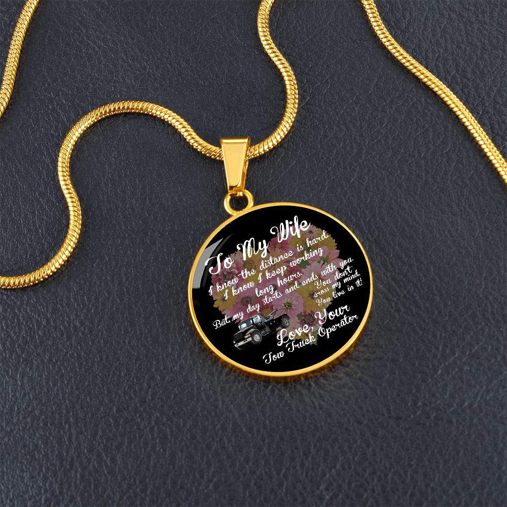 To My Tow Wife Luxury Circle Necklace