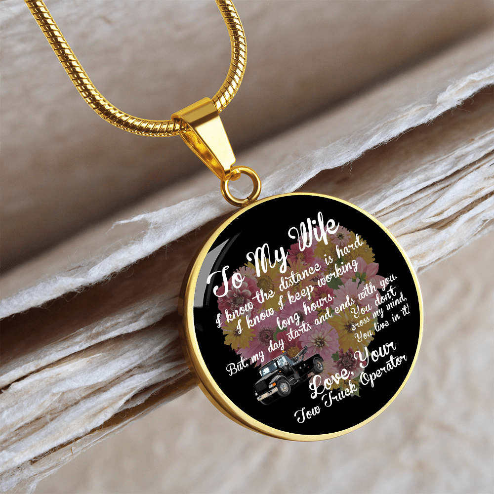 To My Tow Wife Luxury Circle Necklace