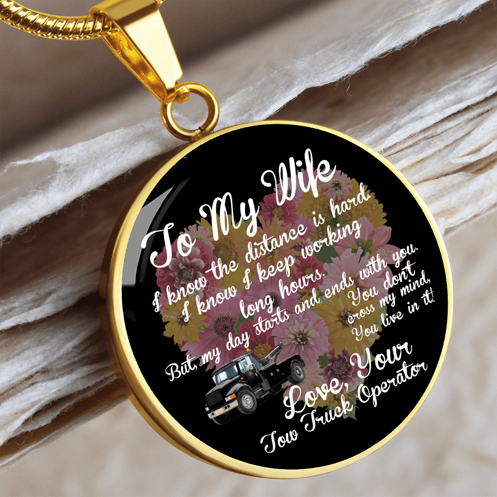 To My Tow Wife Luxury Circle Necklace