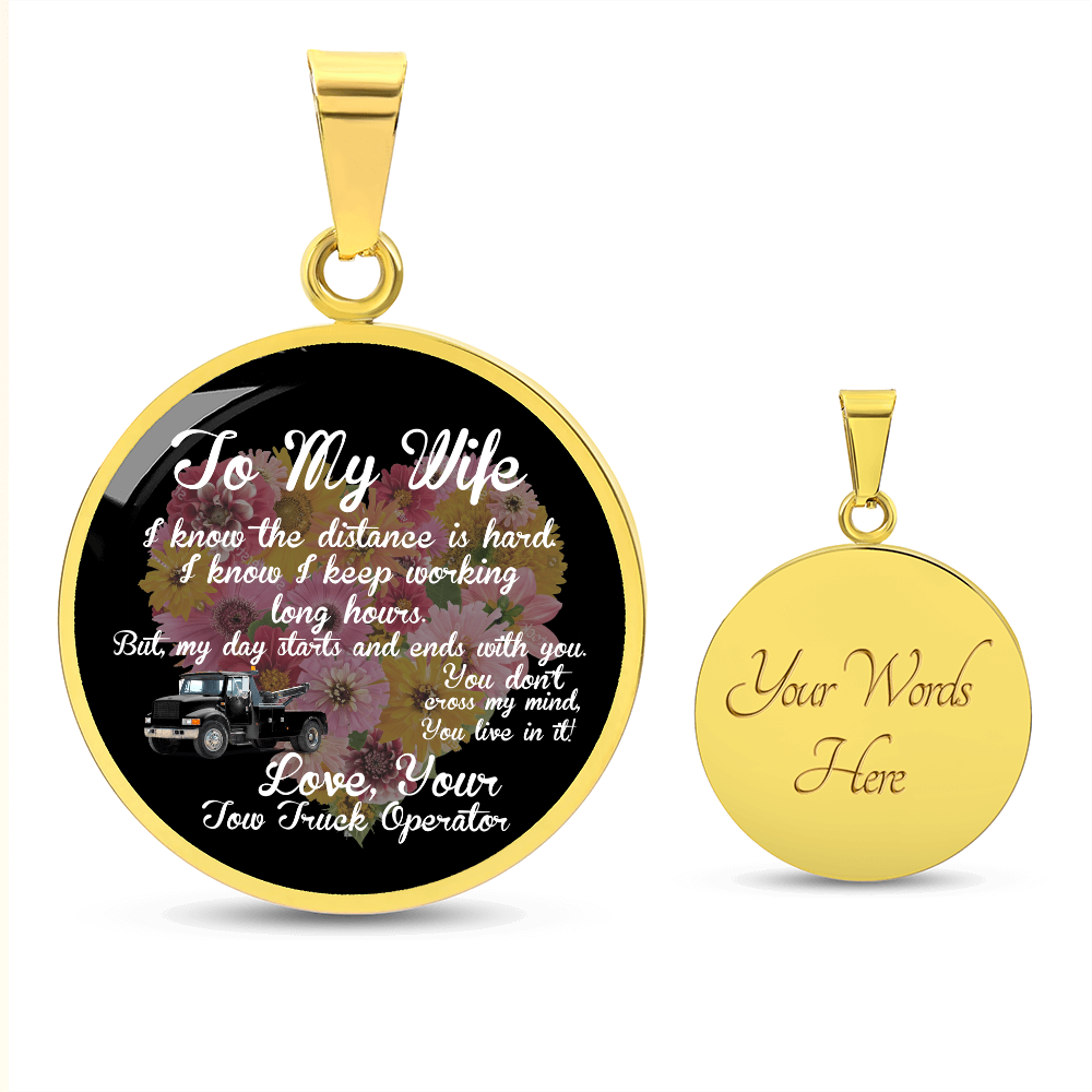 To My Tow Wife Luxury Circle Necklace