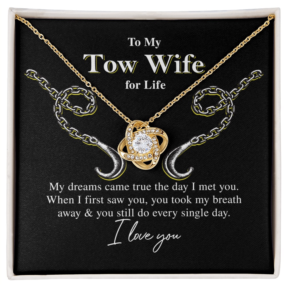 To My Tow Wife – Luxury Love Knot Necklace Gift for Life Partners