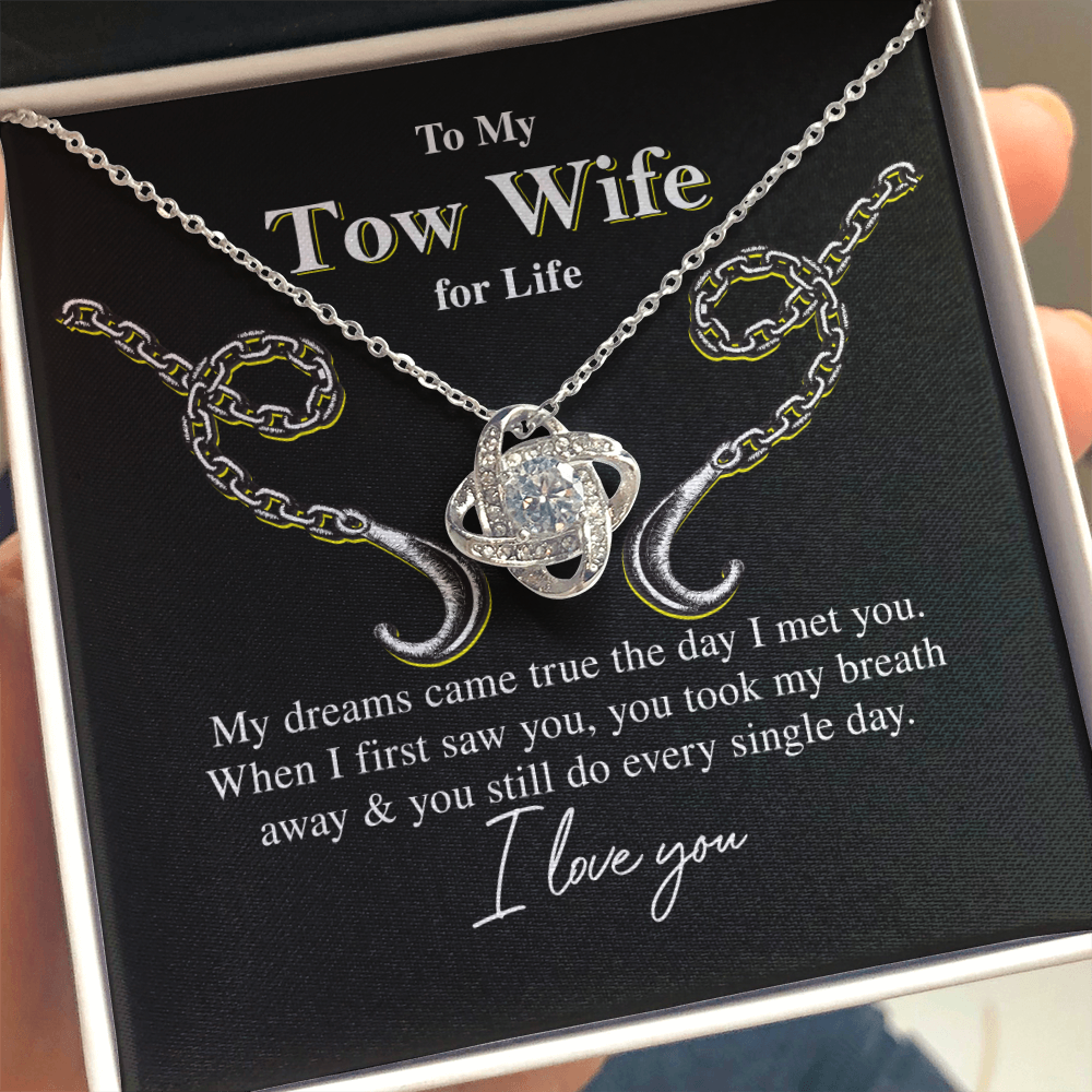 To My Tow Wife – Luxury Love Knot Necklace Gift for Life Partners
