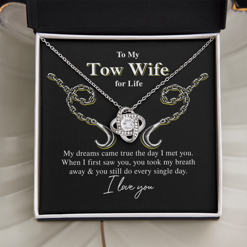 To My Tow Wife – Luxury Love Knot Necklace Gift for Life Partners