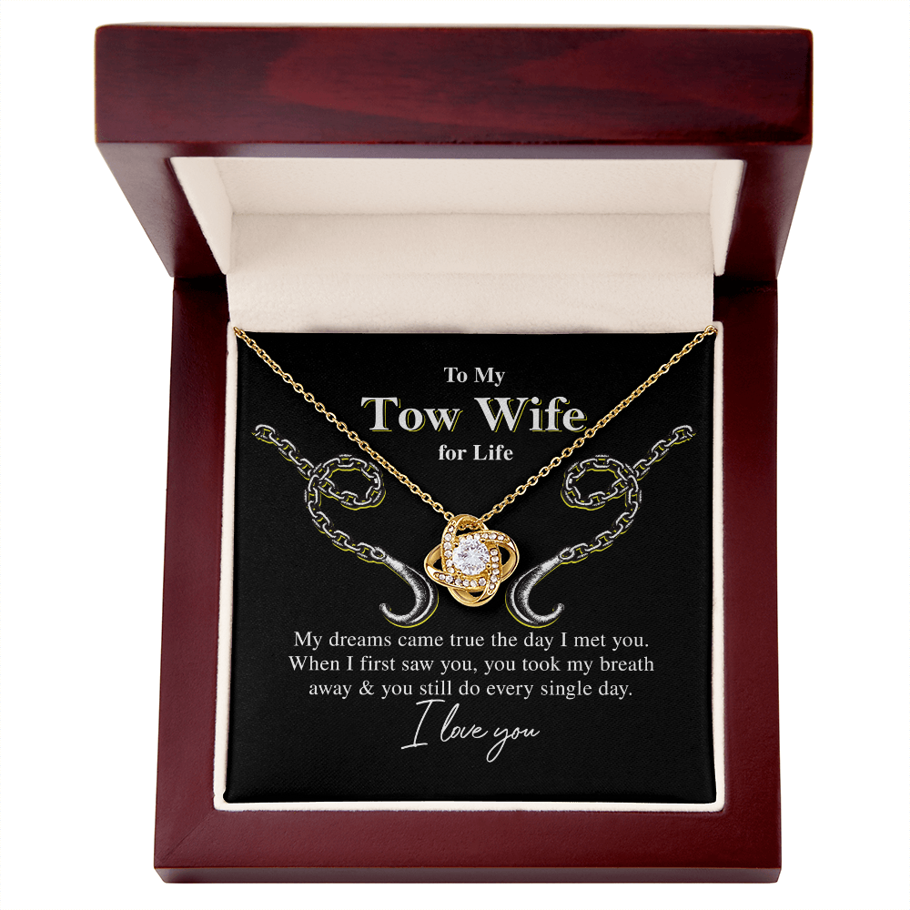 To My Tow Wife – Luxury Love Knot Necklace Gift for Life Partners