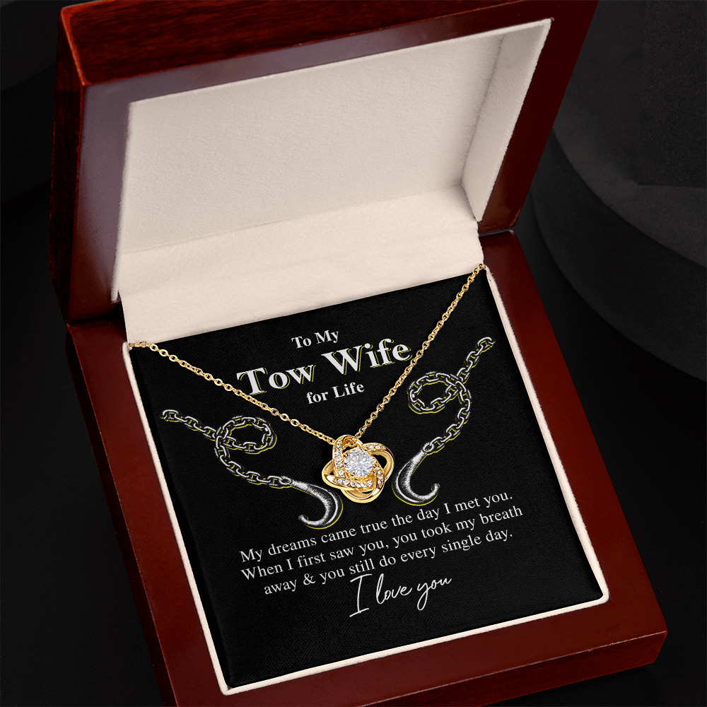To My Tow Wife – Luxury Love Knot Necklace Gift for Life Partners