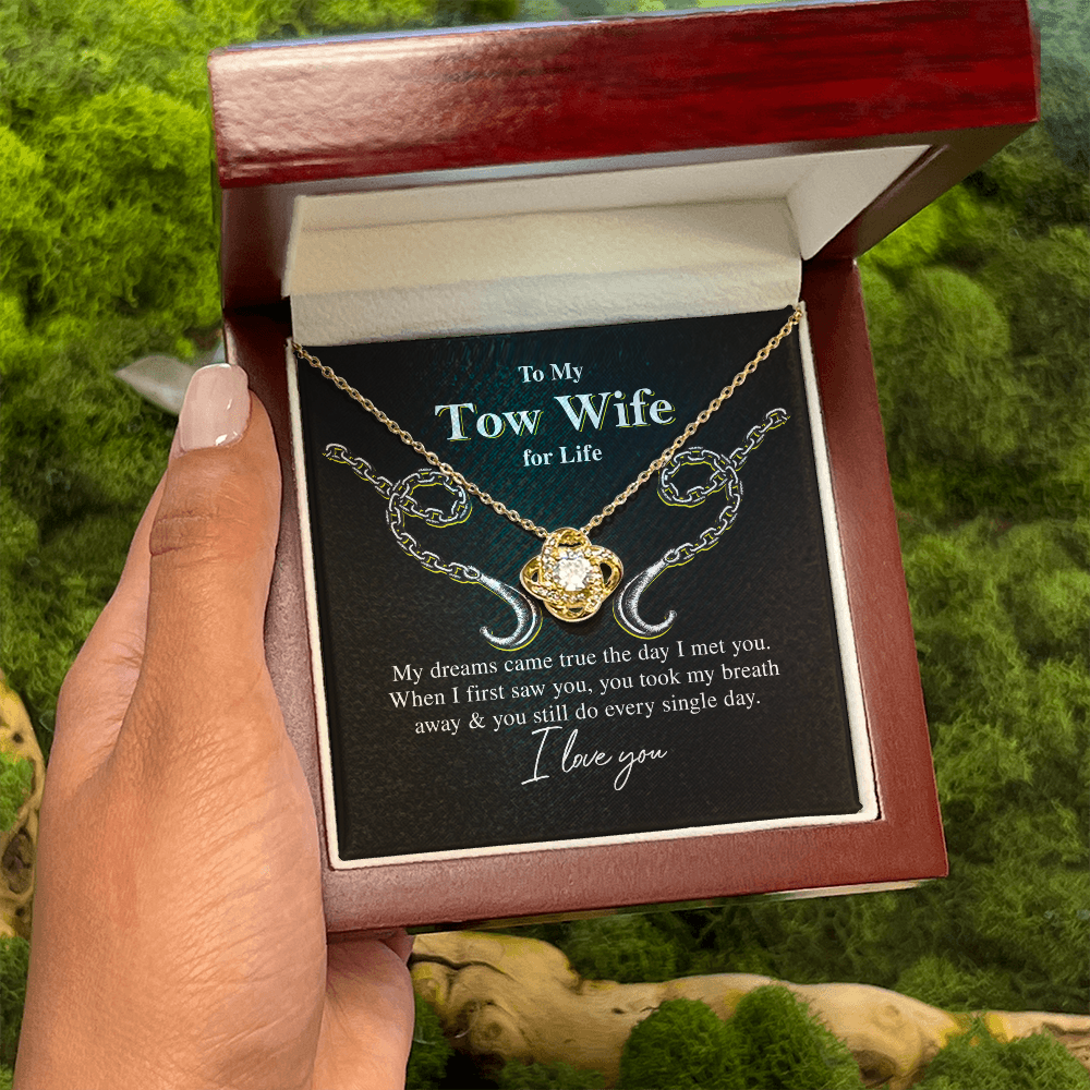To My Tow Wife – Luxury Love Knot Necklace Gift for Life Partners