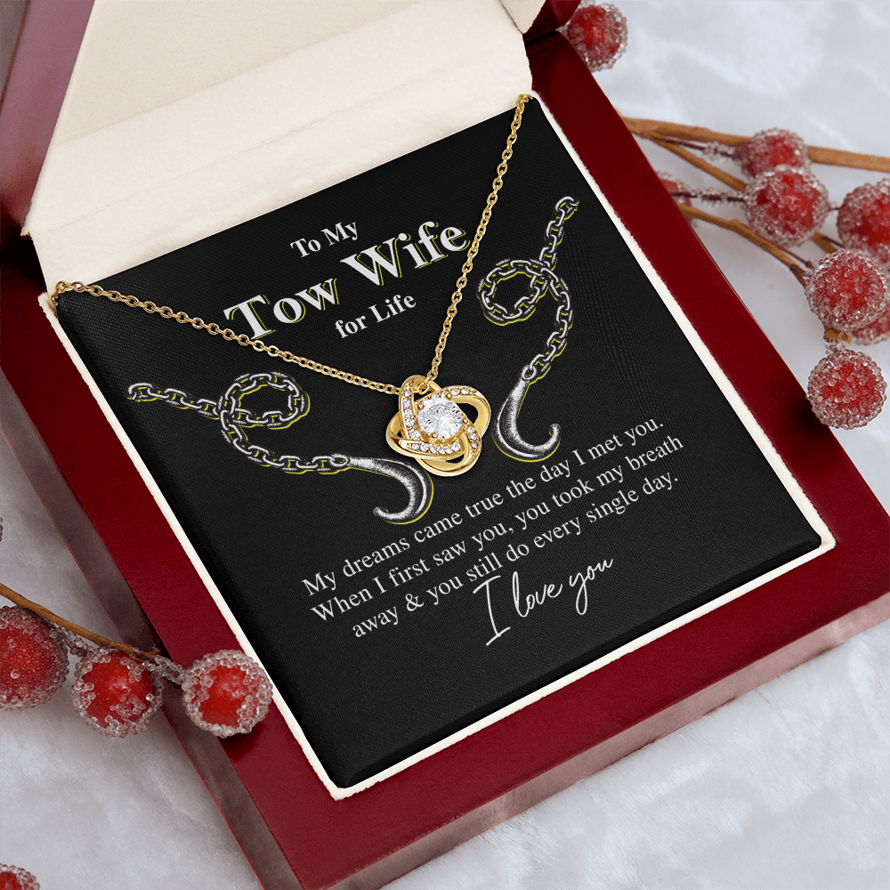 To My Tow Wife – Luxury Love Knot Necklace Gift for Life Partners