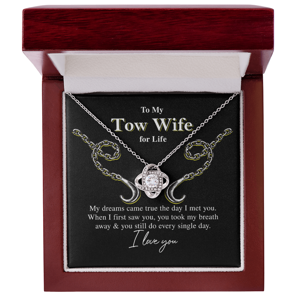 To My Tow Wife – Luxury Love Knot Necklace Gift for Life Partners