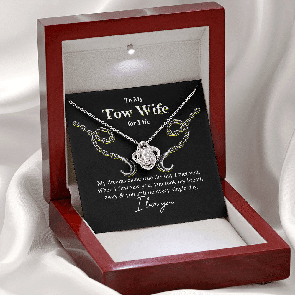 To My Tow Wife – Luxury Love Knot Necklace Gift for Life Partners