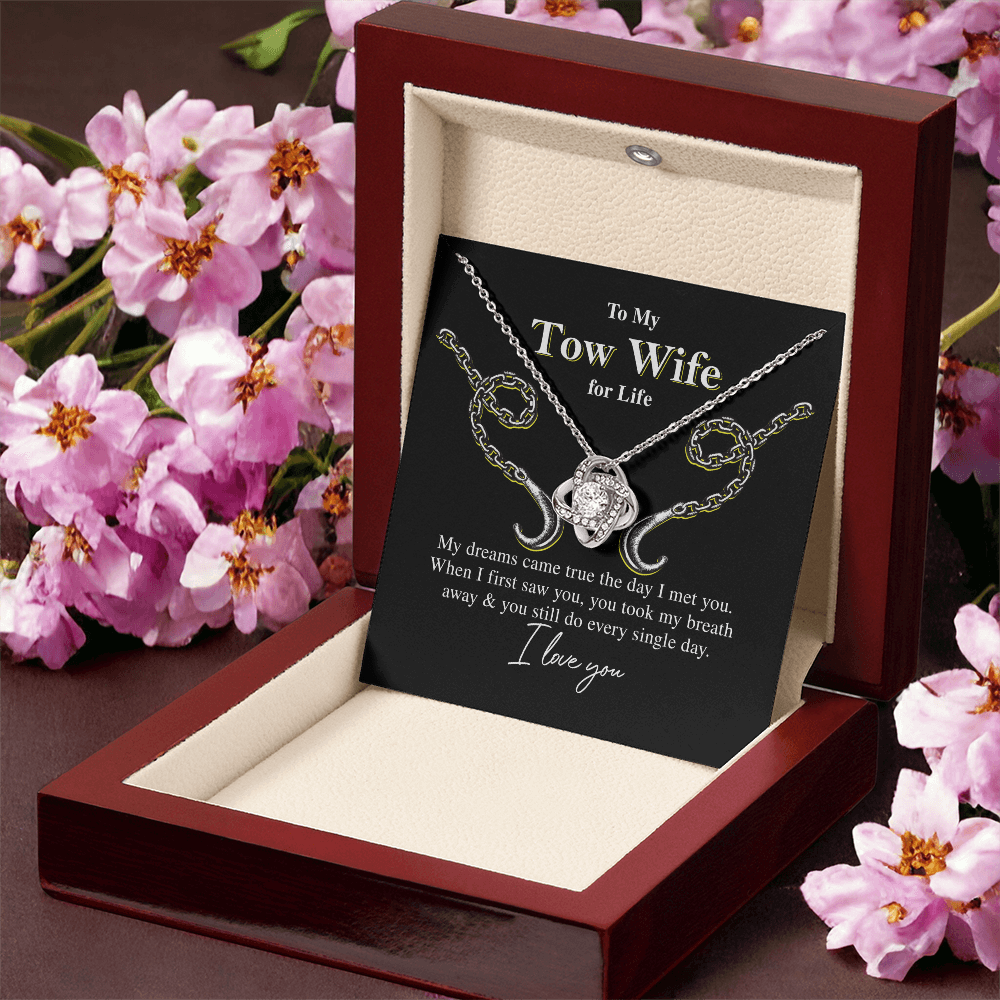 To My Tow Wife – Luxury Love Knot Necklace Gift for Life Partners