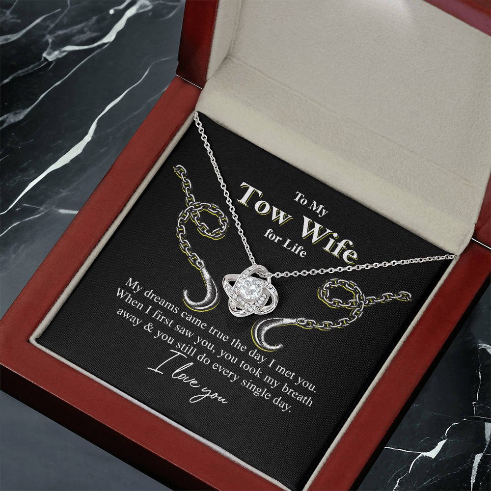 To My Tow Wife – Luxury Love Knot Necklace Gift for Life Partners