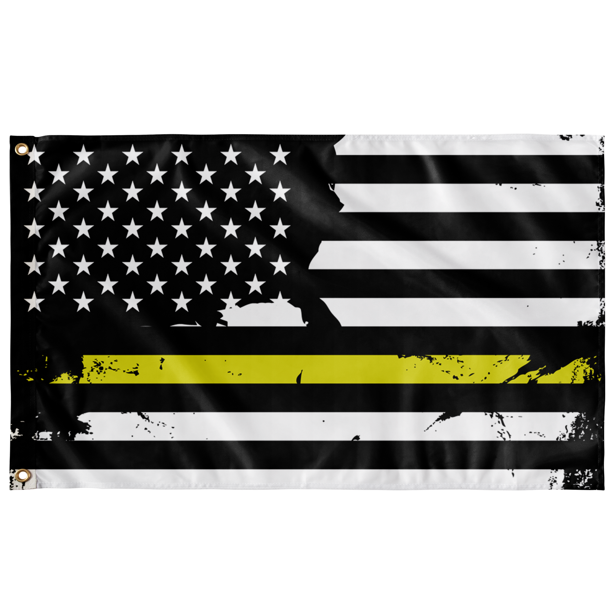 Grunge Yellow Line Flag – American Tow Operator Tribute Double Sided Print