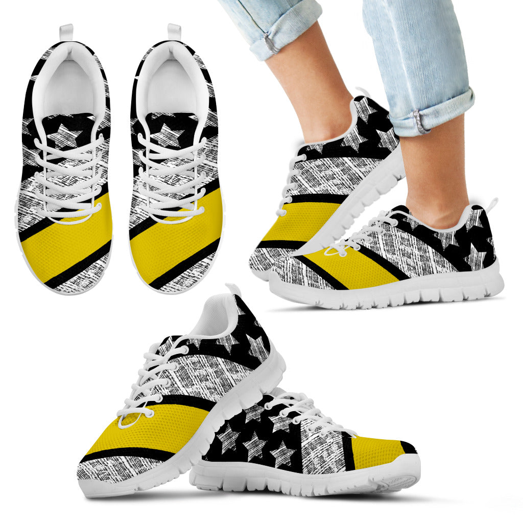 Thin Yellow Line Kid's Sneakers (White)