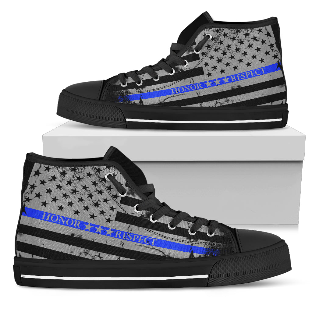 Honor Respect Blue Line Women's Shoes - Women's High Top