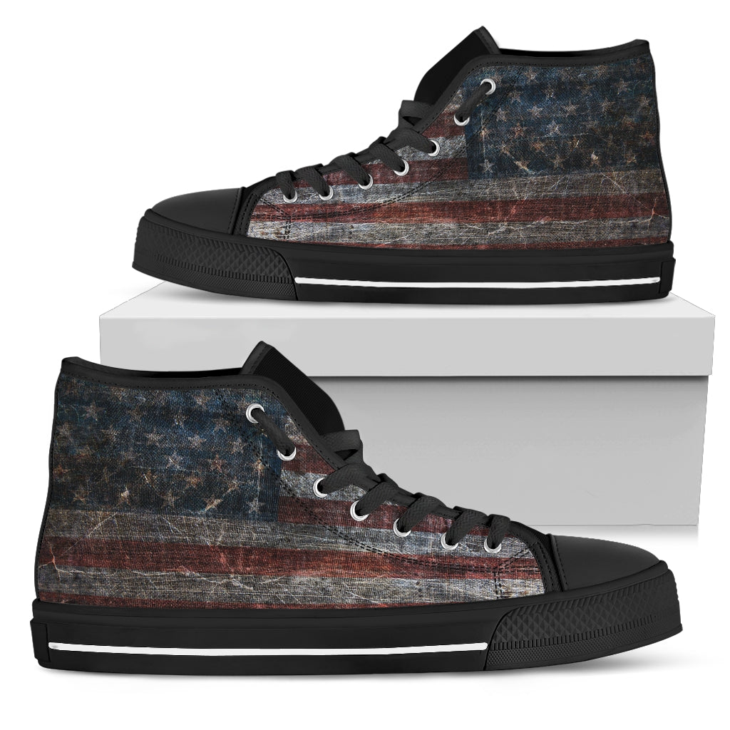 American Flag Handcrafted High Tops