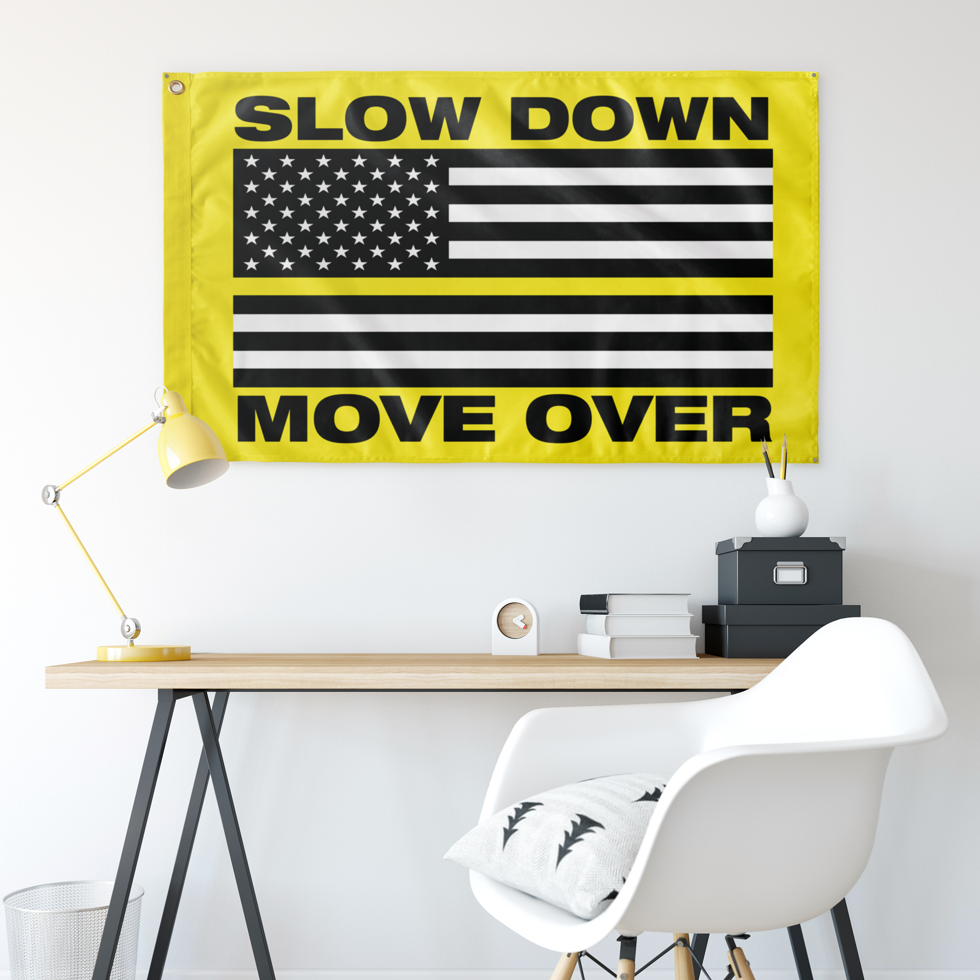 Slow Down Move Over Flag
