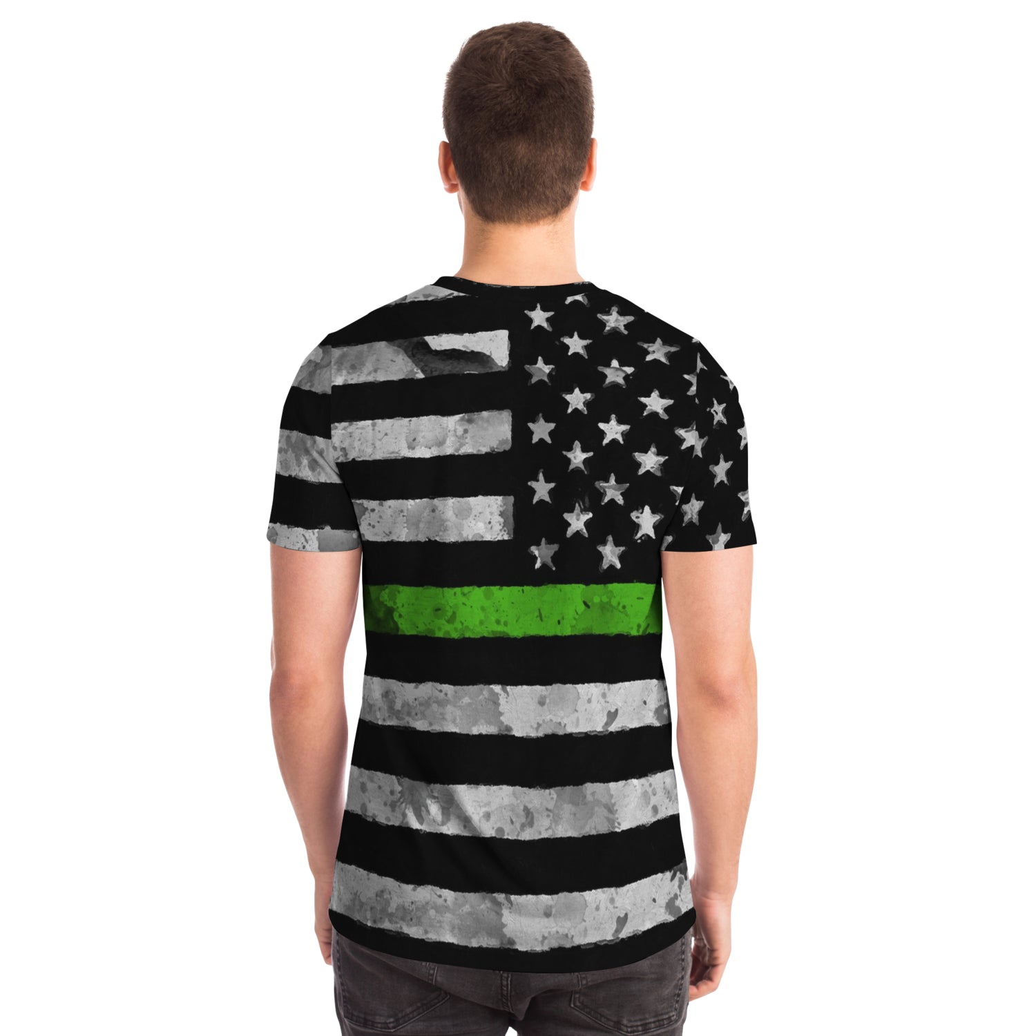 Then Green Line All Over Print Shirt