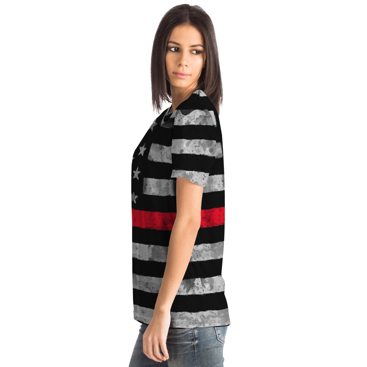 Then Red Line All Over Print Shirt
