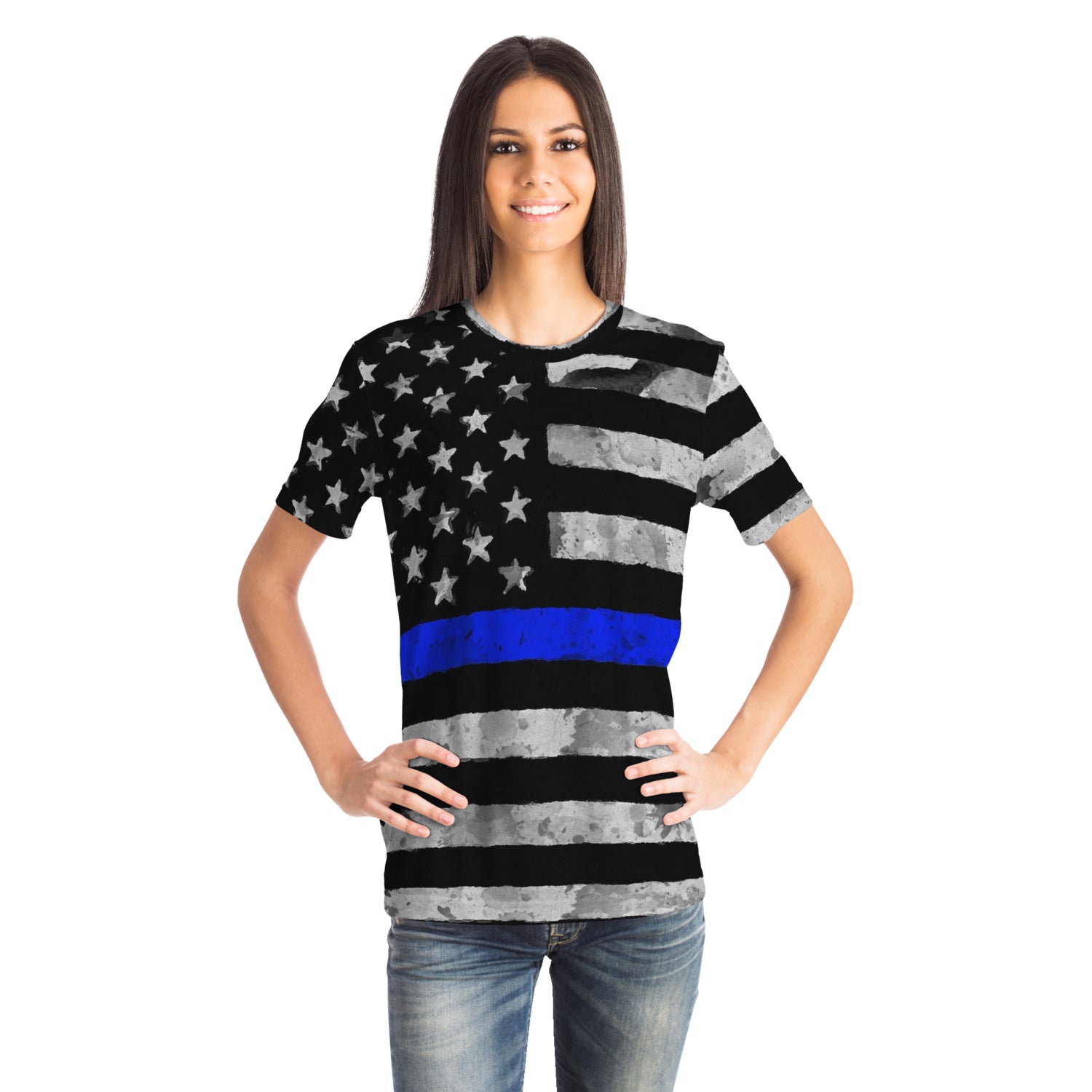 Thin Blue Line All Over Print Shirt