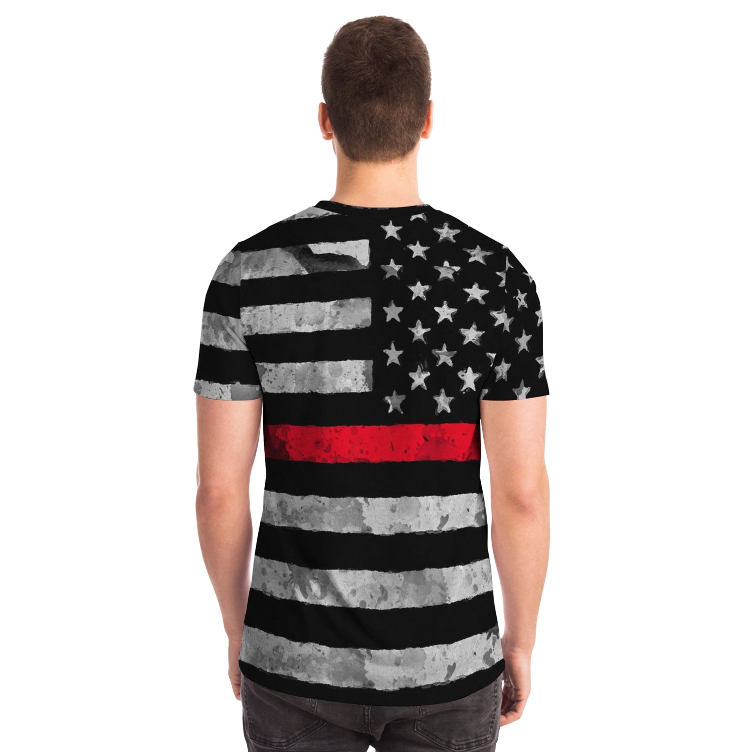 Then Red Line All Over Print Shirt