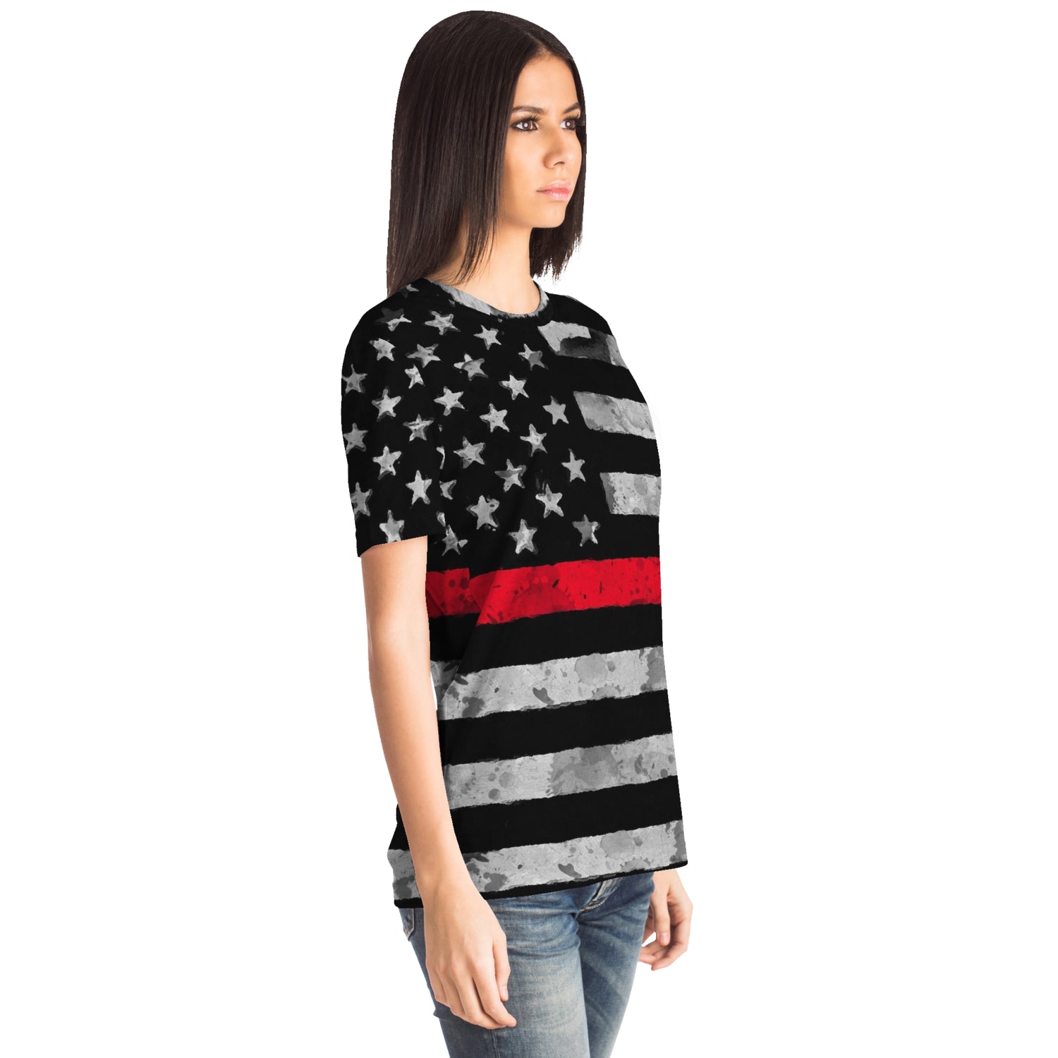 Then Red Line All Over Print Shirt