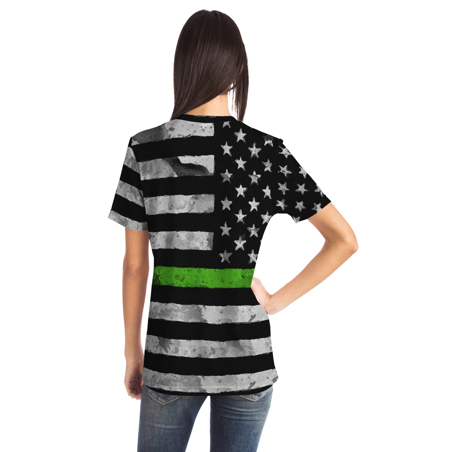 Then Green Line All Over Print Shirt