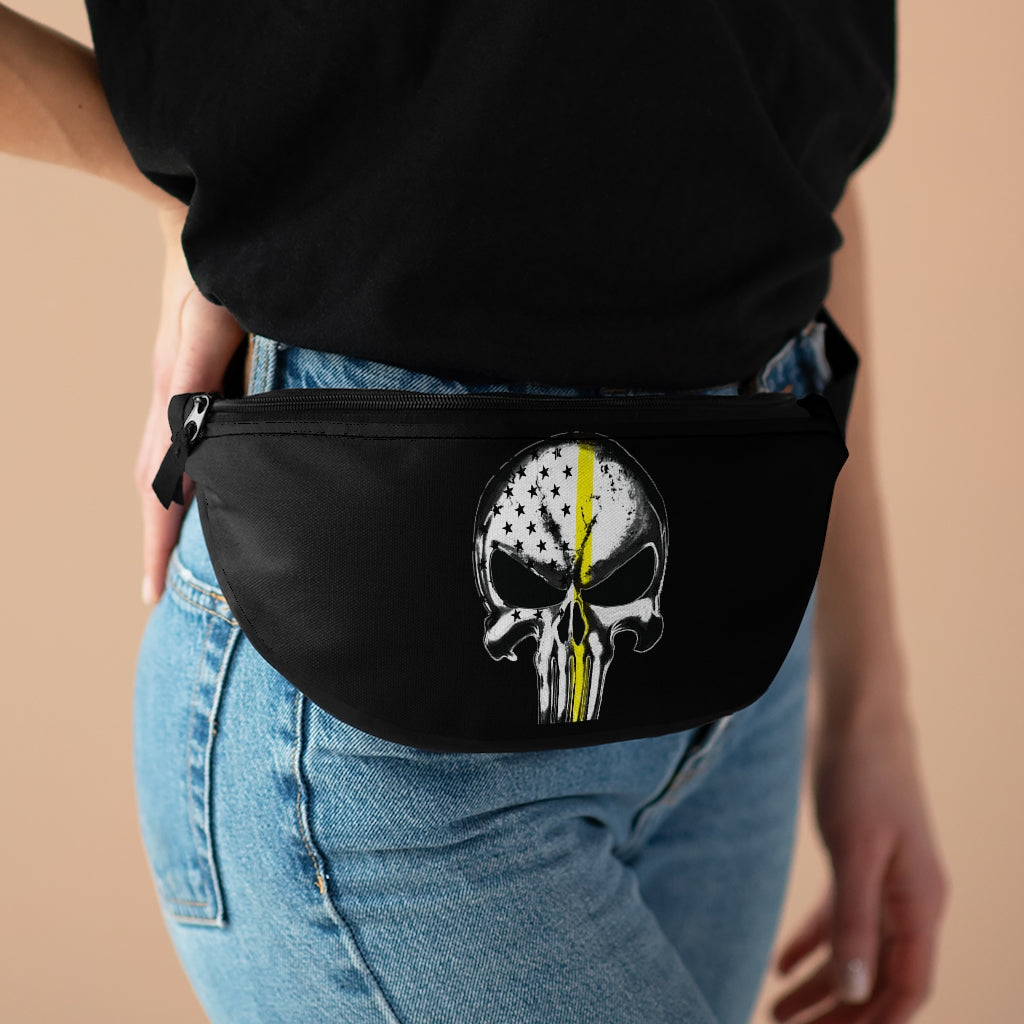 Thin Yellow Line Skull Fanny Pack