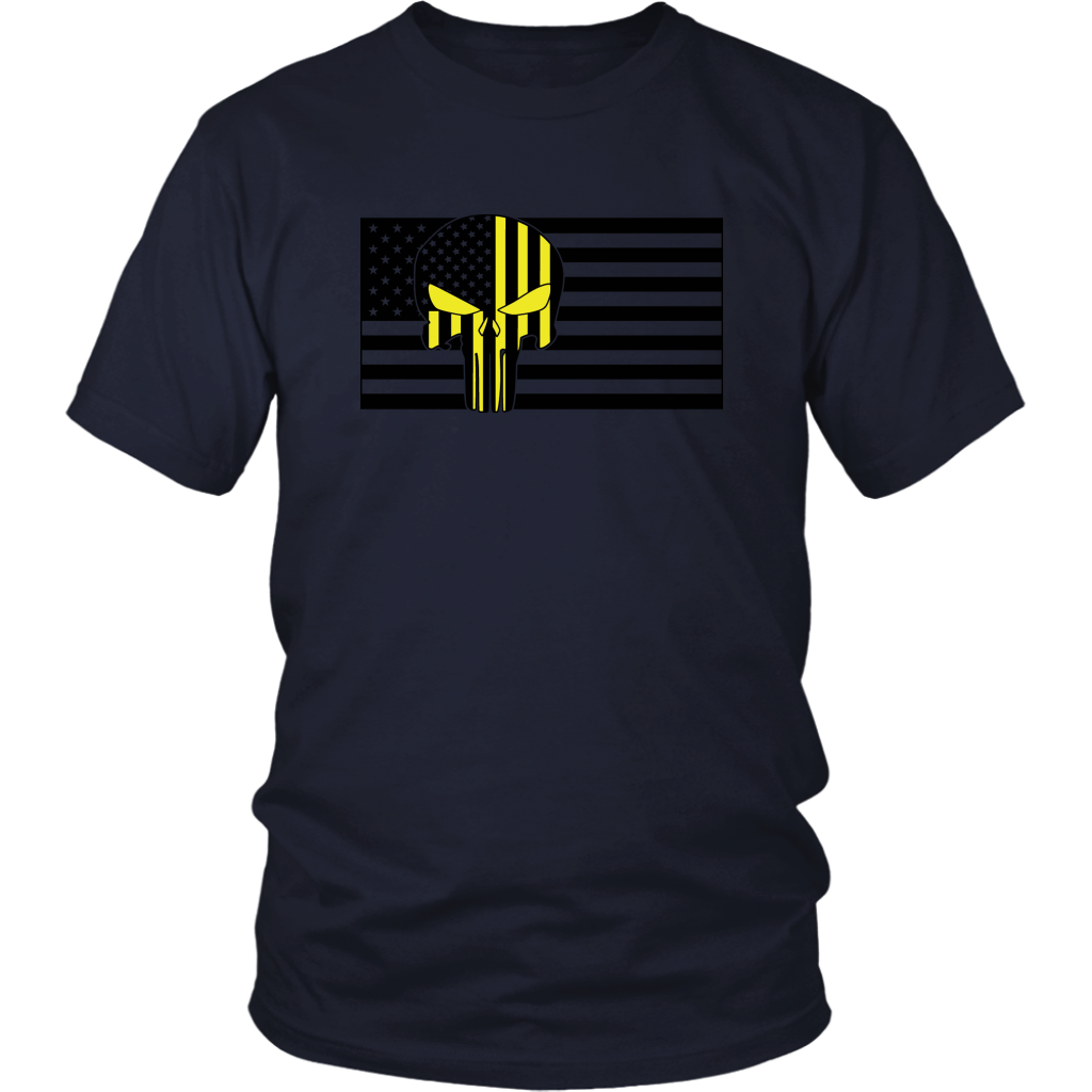 Thin Yellow Line Punisher Skull Shirt