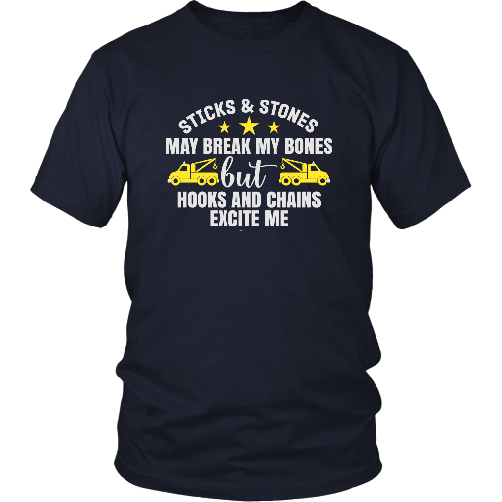 Hooks and Chains Excite Me Funny Tow Truck Driver Sayings