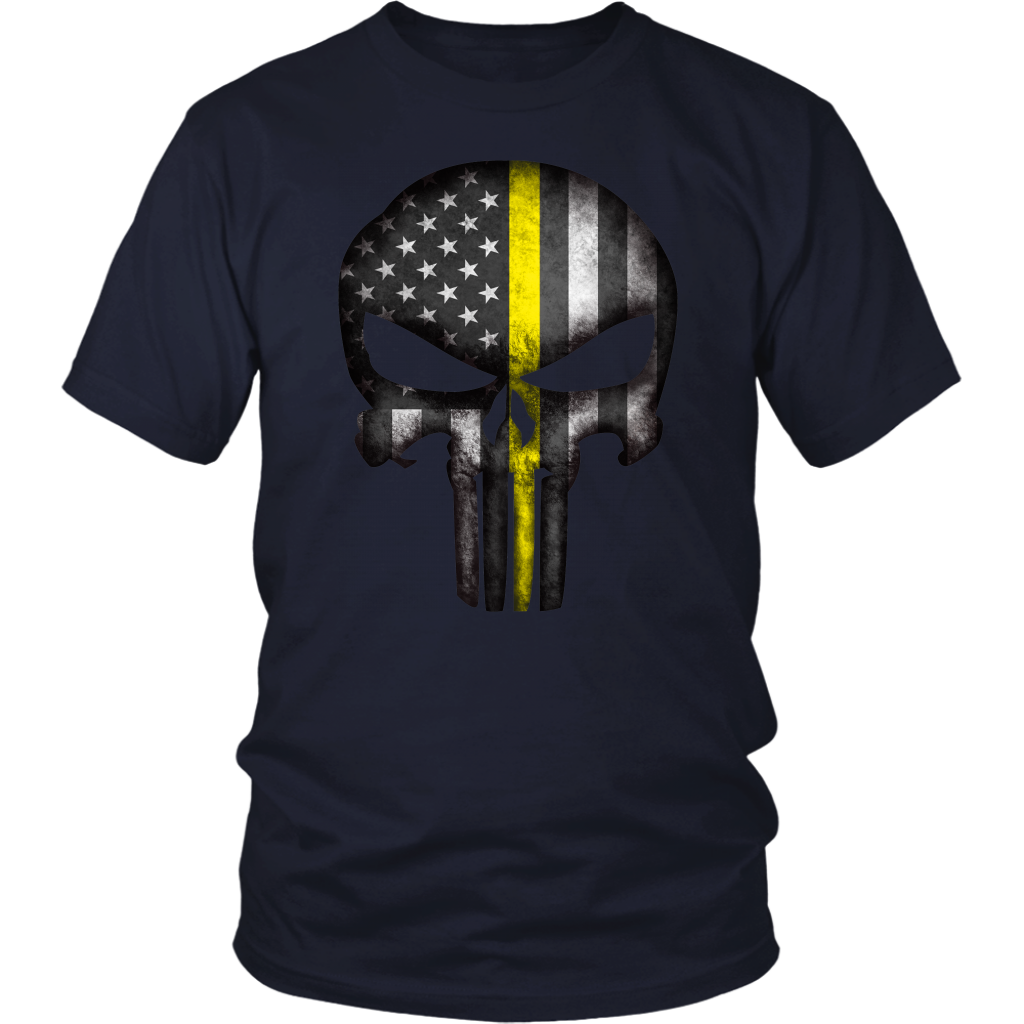 Thin Yellow Line Skull Shirt