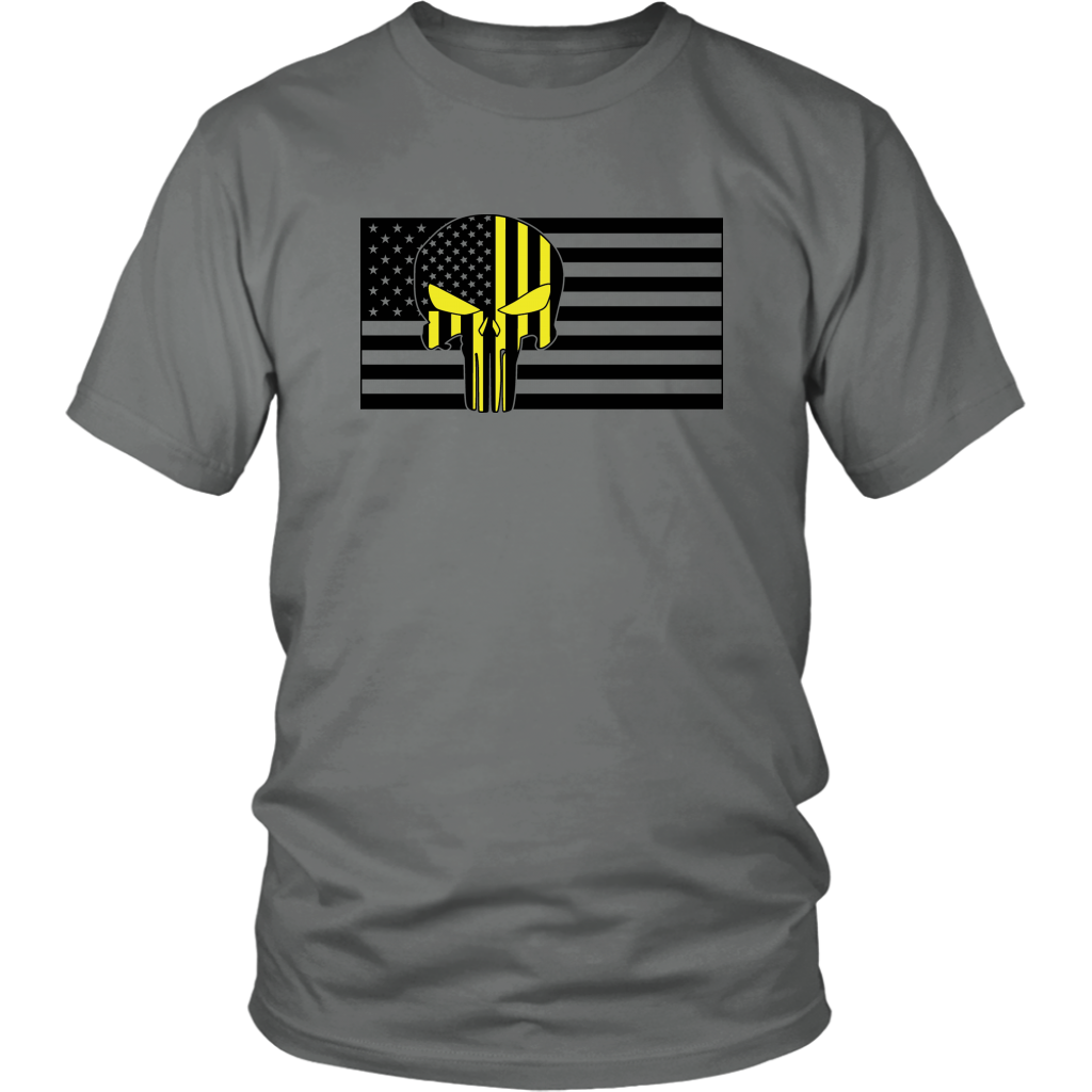 Thin Yellow Line Punisher Skull Shirt