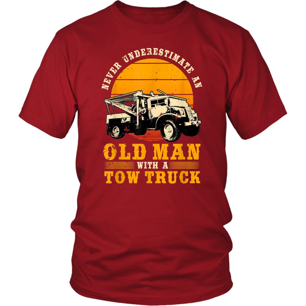 Never Understimate An Old Man With A Tow Truck Unisex Hoodie