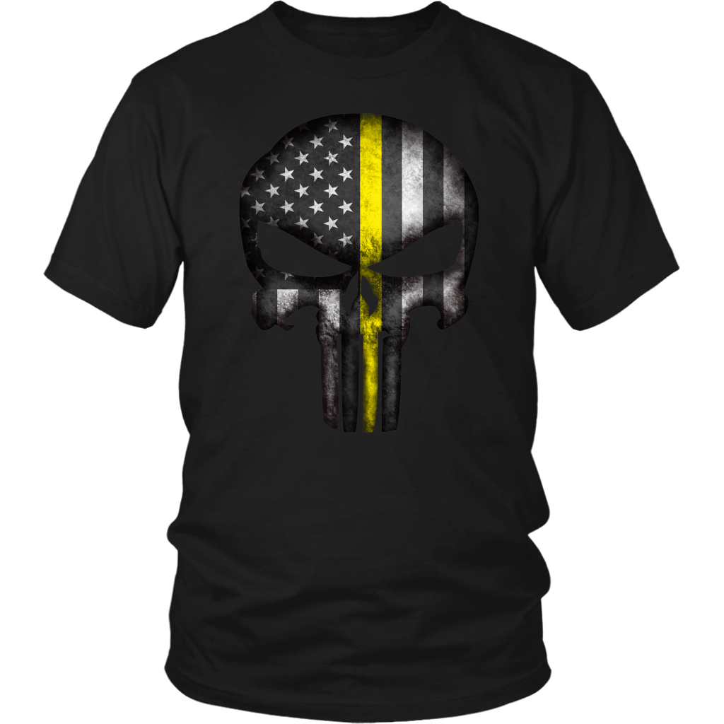 Thin Yellow Line Skull Shirt