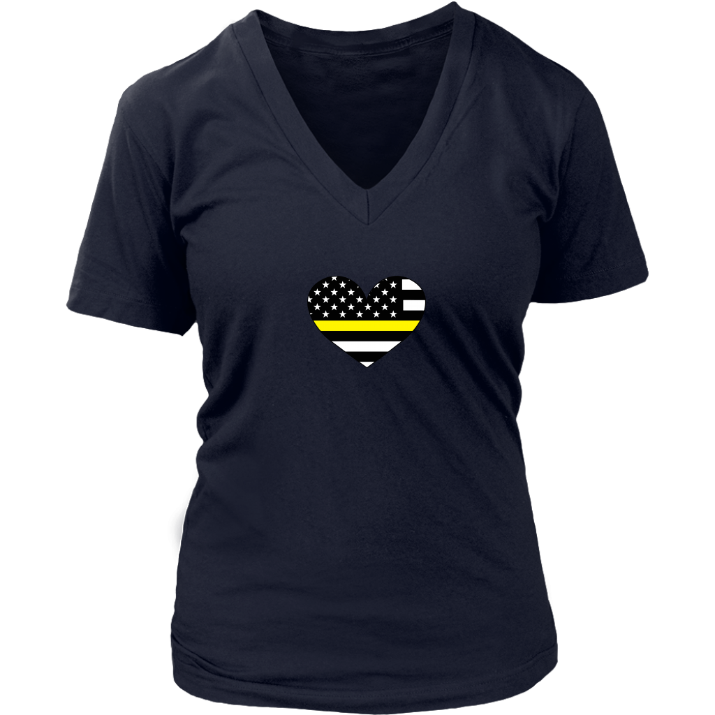 Thin Yellow Line Heart Shirt