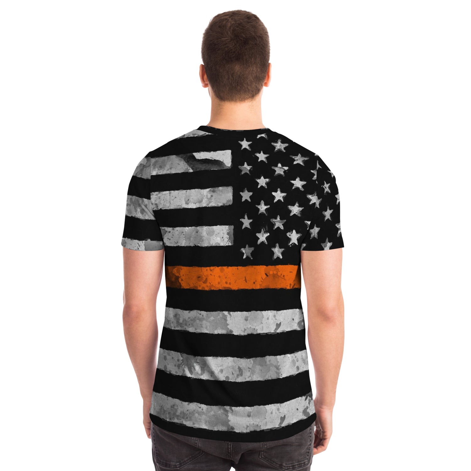 Then Orange Line All Over Print Shirt
