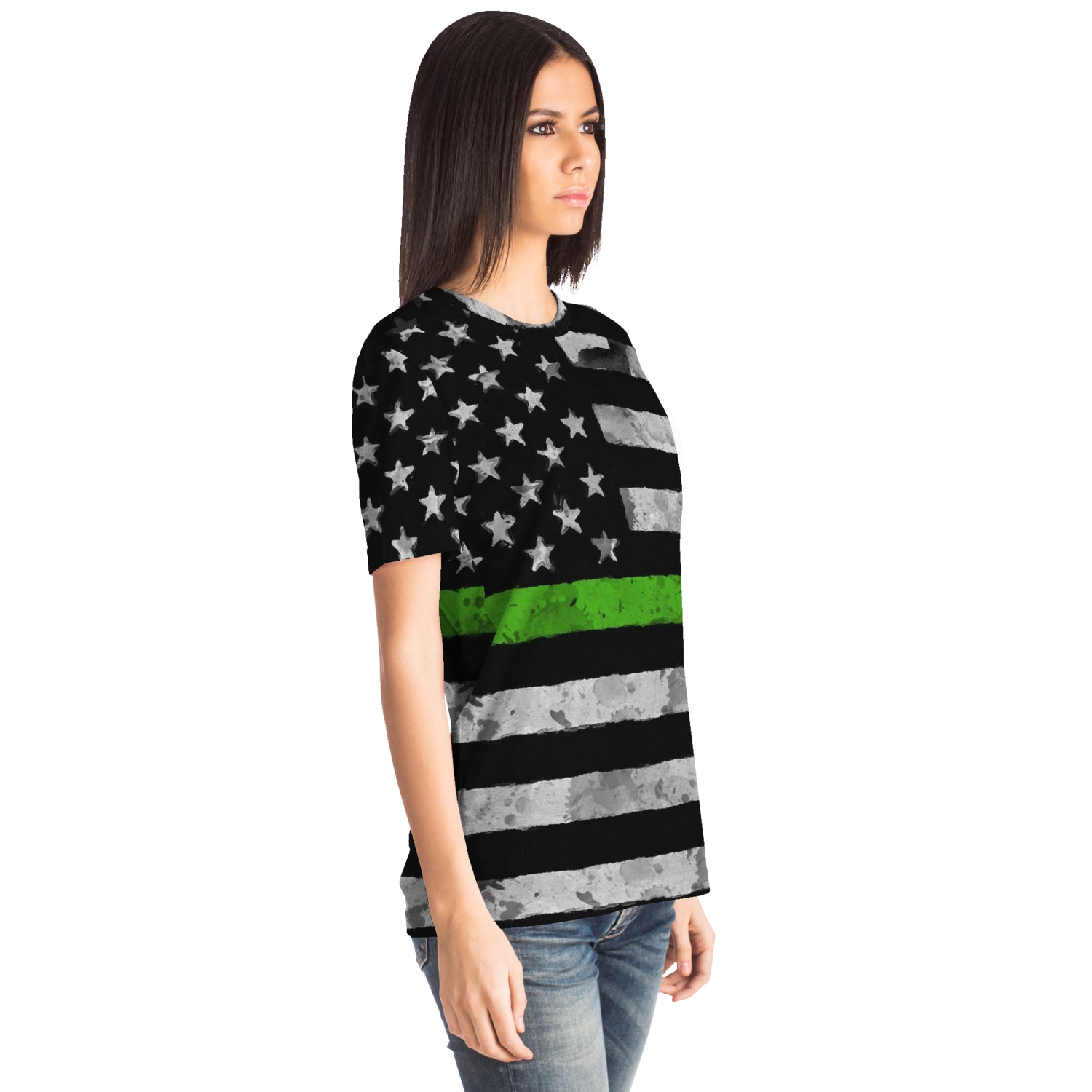 Then Green Line All Over Print Shirt