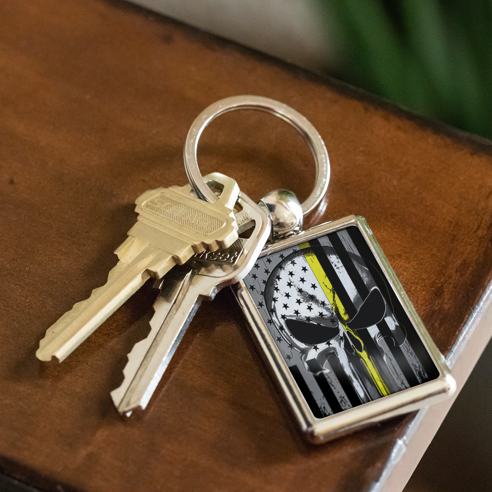 Thin Yellow Line Keychain