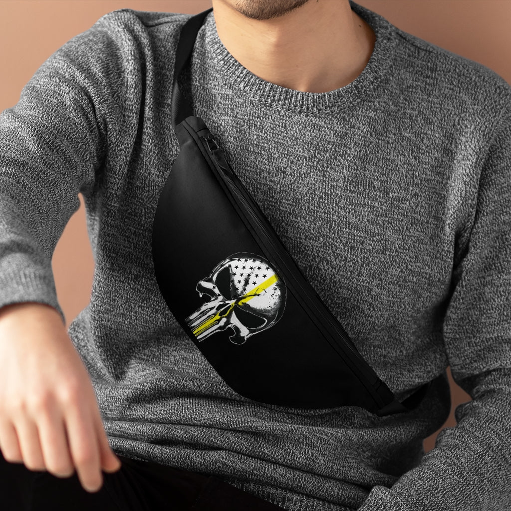 Thin Yellow Line Skull Fanny Pack