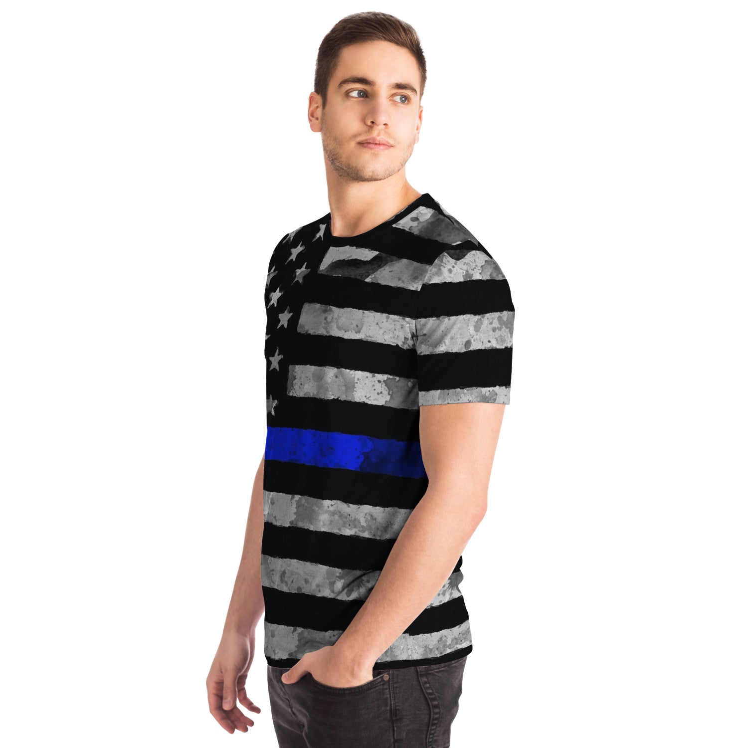 Thin Blue Line All Over Print Shirt