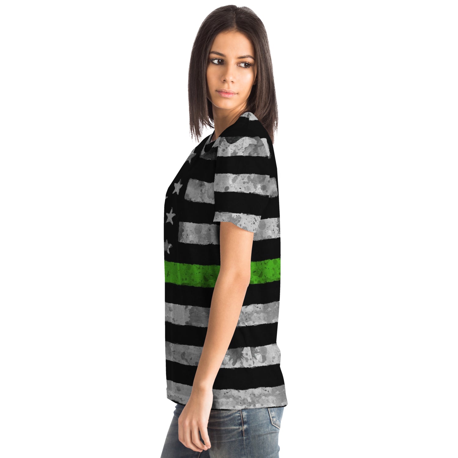 Then Green Line All Over Print Shirt