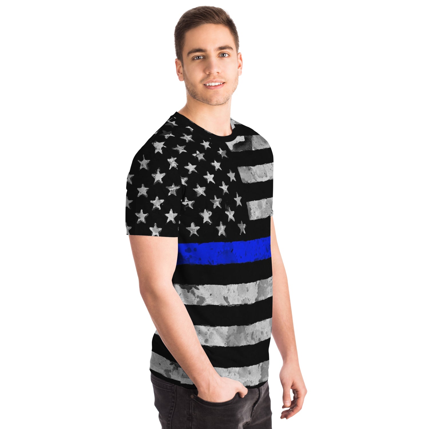Thin Blue Line All Over Print Shirt