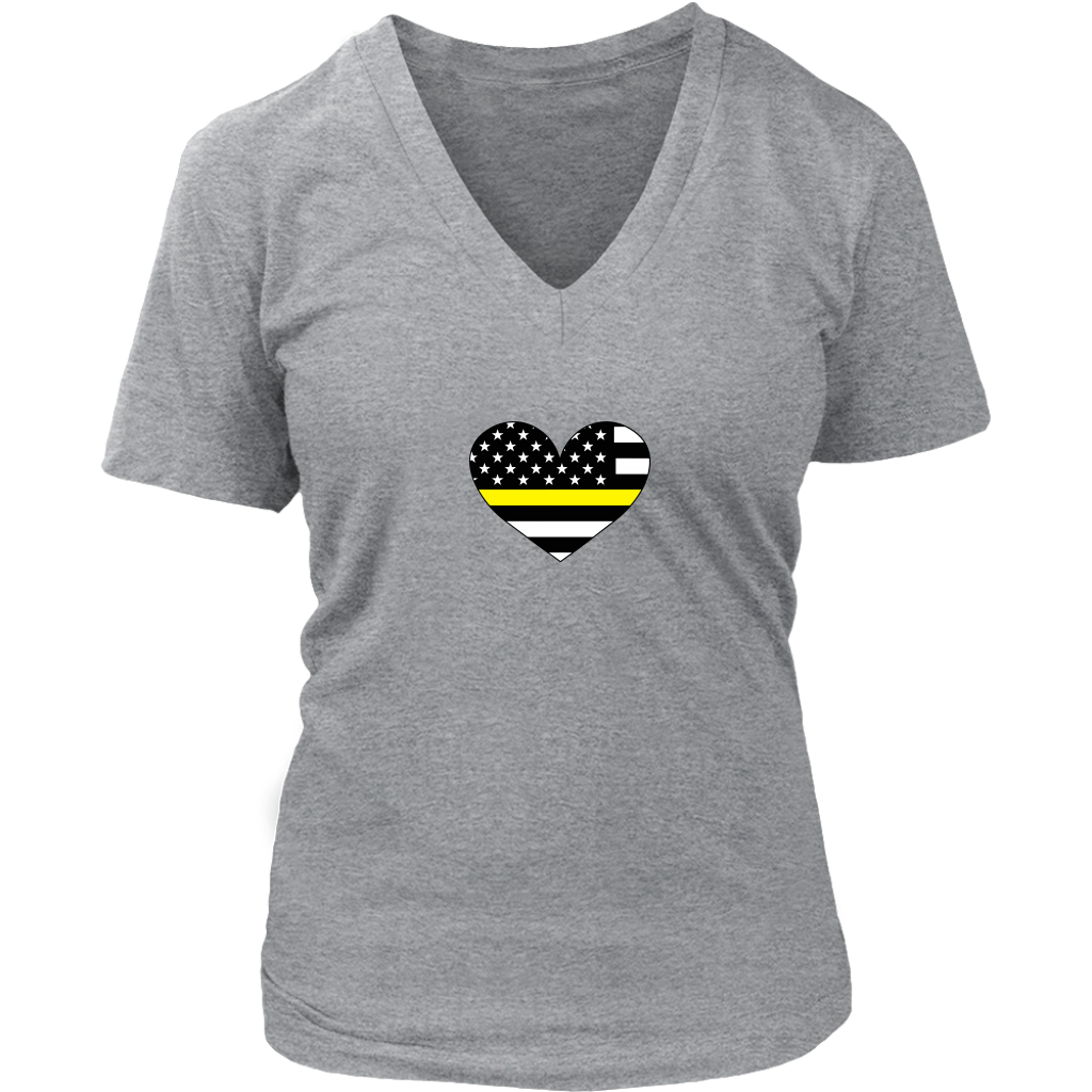 Thin Yellow Line Heart Shirt